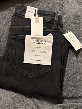 Good American Black Good Legs Straight Jeans